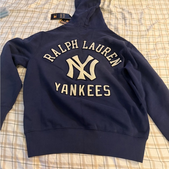 Ralph Lauren Navy Cobalt Blue NY Yankees Hoodie - Picture 2 of 5